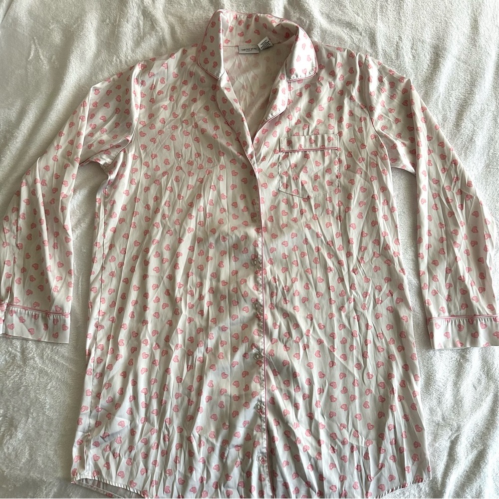Tabitha Webb Heart Button Down Sleep Shirt